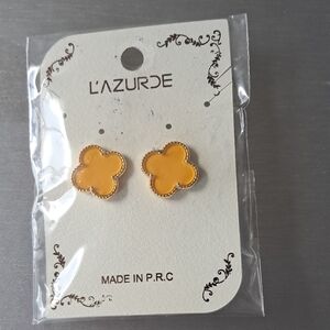 Gold and Yellow Clover Earrings